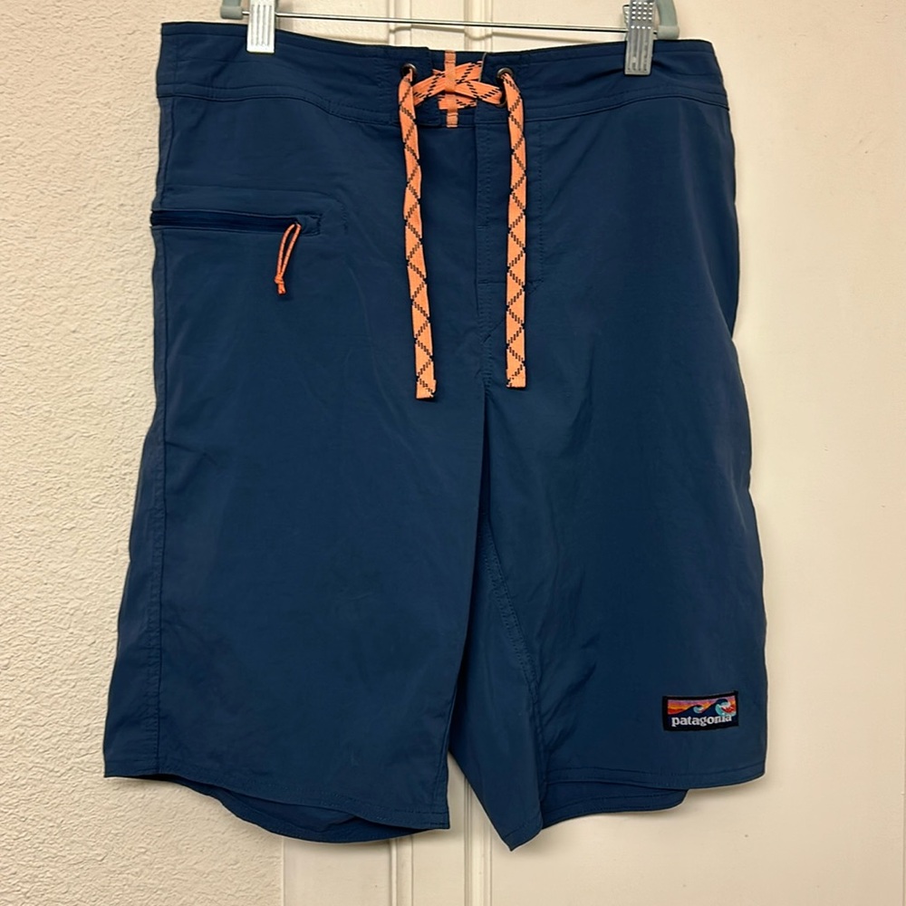 Patagonia Blue Swim Trunks Size 30 Orange Tan Shorts Navy Quick